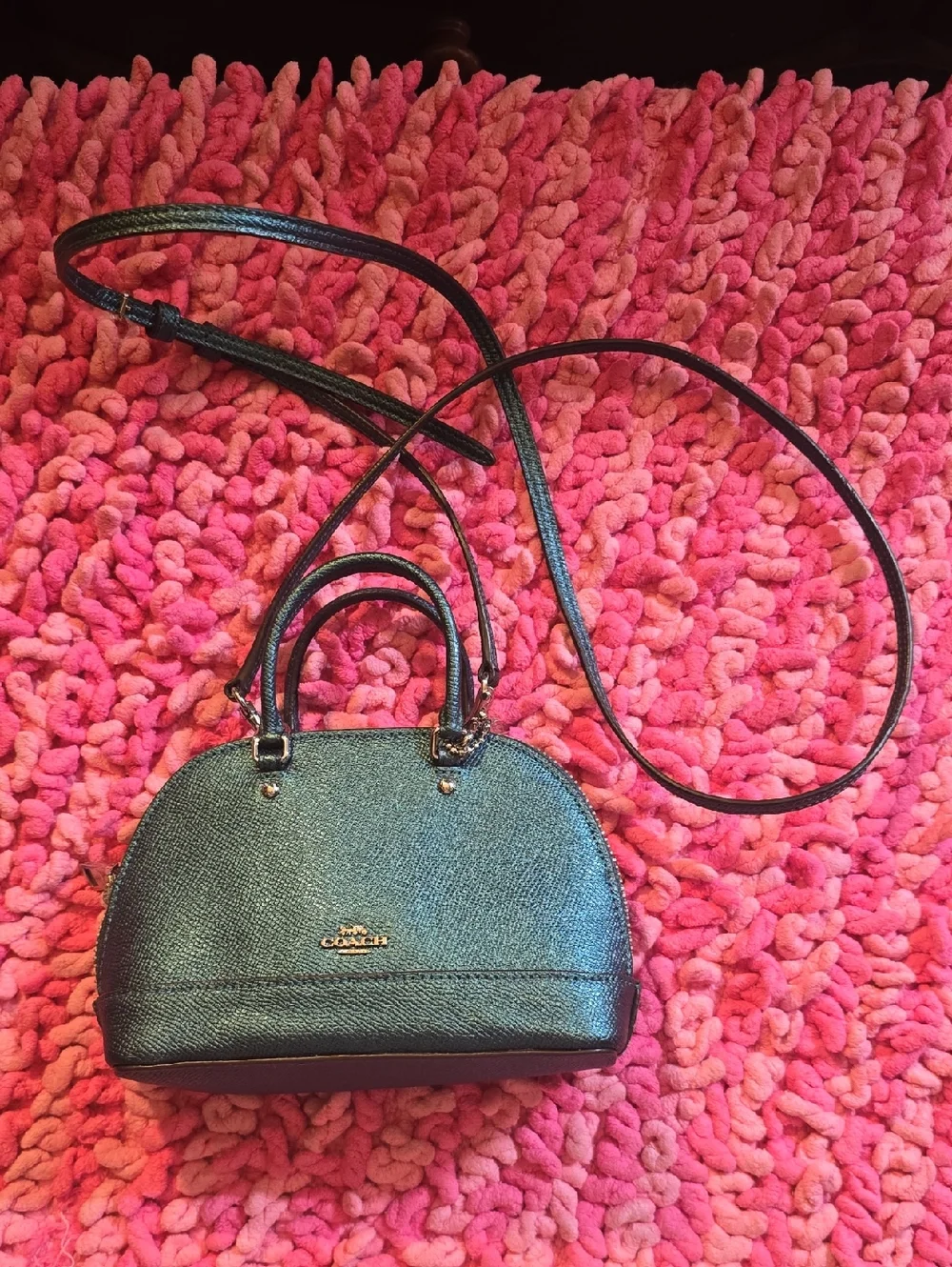 Coach Metallic Blue Miniture Bag
